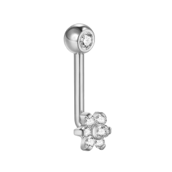 Piercing Christina de Titanio ASTM F136 con Circonitas estilo Flor y Rosca Interna