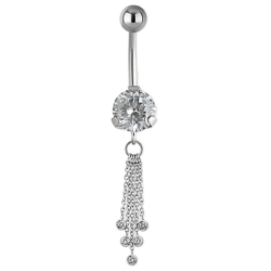 Piercing Ombligo de Acero Quirúrgico con Cristales Premium Zirconia