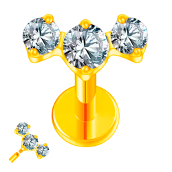 Hélix de Titanio ASTM F136 con triple Circonita Cúbica