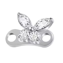Microdermal de Titanio ASTM F136 con Circonitas Tipo Mariposa - 09 / 1.2mm