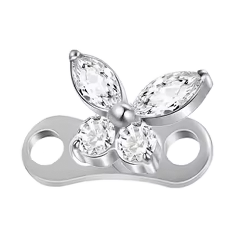 Microdermal de Titanio ASTM F136 con Circonitas Tipo Mariposa - 09 / 1.2mm