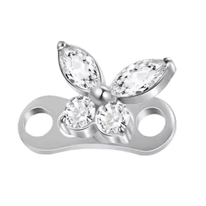 Microdermal de Titanio ASTM F136 con Circonitas Tipo Mariposa - 09 / 1.2mm