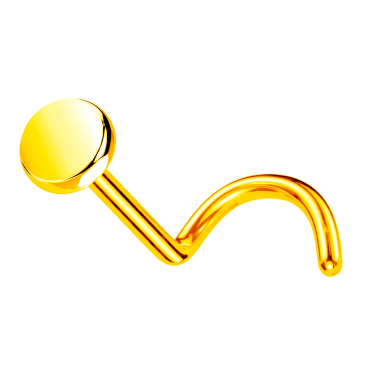 Nostril Titanio ASTM F136 con Disco Plano Bañado en Oro