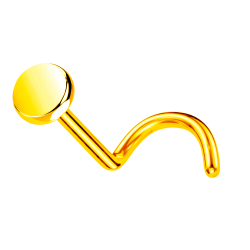 Nostril Titanio ASTM F136 con Disco Plano Bañado en Oro