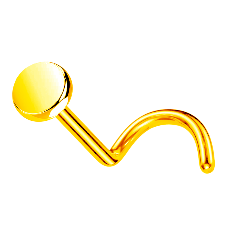 Nostril Titanio ASTM F136 con Disco Plano Bañado en Oro