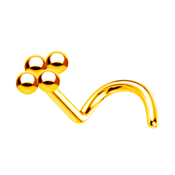 Nostril de Titan ASTM F-136 Bañado en Oro con Bolitas