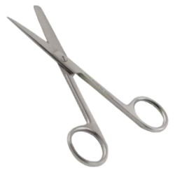 Tijera para Piercings de Acero Quirúrgico Punta Roma - 14 cm