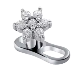 Microdermal de Titanio con Circonitas Cubicas estilo Flor