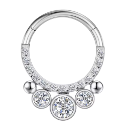 Aro para Septum de Titanio ASTM F136 con Circonitas Cúbicas