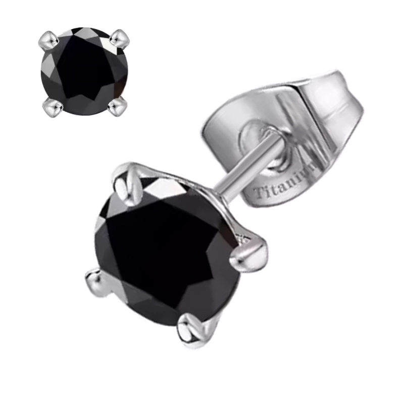 Pendientes de Titanio con Circonita Cubica
