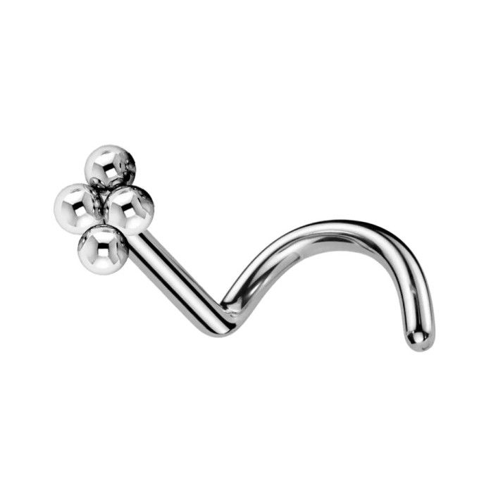Nostril Piercings de Titan ASTM F-136 con Cuatro Bolitas