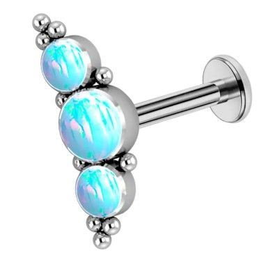Hélix Piercing de Titanio con Ópalos