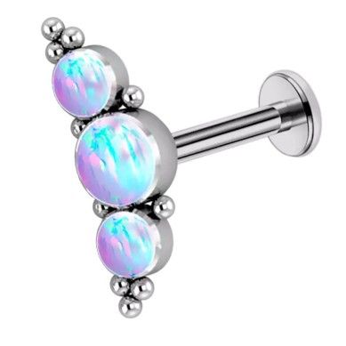 Hélix Piercing de Titanio con Ópalos