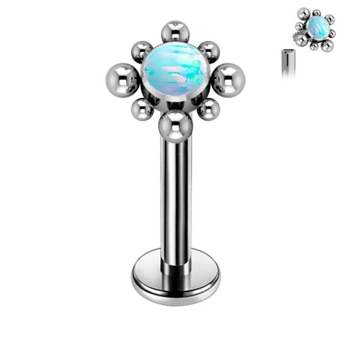 Piercing Hélix de Titanio ASTM F136 con Ópalo