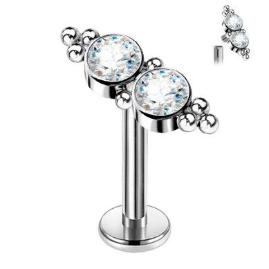 Piercing Hélix de Titanio ASTM F136 con Cristales Premium Zirconia