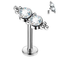Piercing Hélix de Titanio ASTM F136 con Cristales Premium Zirconia