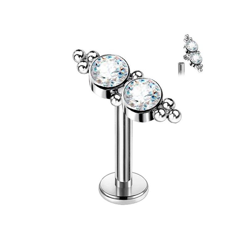Piercing Hélix de Titanio ASTM F136 con Cristales Premium Zirconia