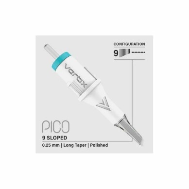 Vertix Pico 9 SLOPED / 0.25mm Long Taper (paquete de 20 unidades)