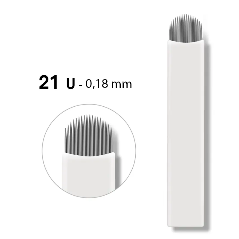 Agujas para plumas / microblading 21U-0.18mm (Round magnum)
