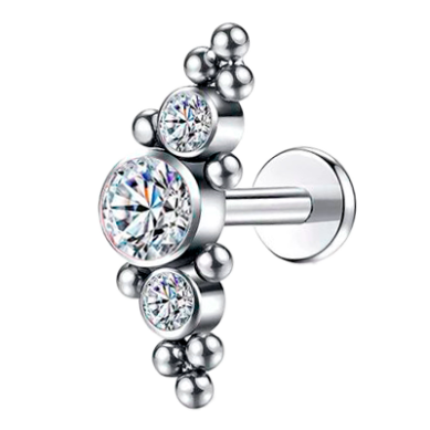 Piercing Hélix de Titanio ASTM F136 con Circonitas Cubicas
