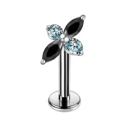 Piercing Hélix de Titanio ASTM F136 con Zirconia Cúbica y Rosca Interna