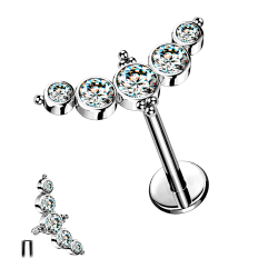 Piercings Helix de Titanio ASTM F136 con Zirconia Cúbica y Bolitas