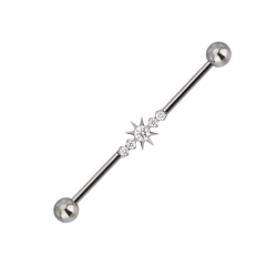 Industrial Piercing de Titanio ASTM F136 con Circonitas estilo Estrella