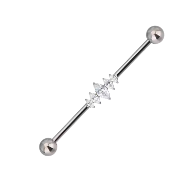 Industrial Piercing de Titanio ASTM F136 con Circonitas Cúbicas estilo Marquise