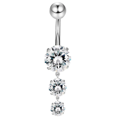 Piercing Ombligo de Titanio ASTM F136 con Circonitas Cúbicas colgante