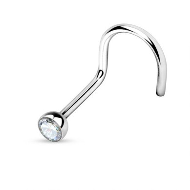Piercing Nostril de Acero Quirúrgico con Brillantes de diferentes colores