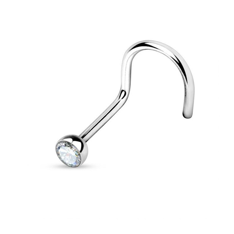 Piercing Nostril de Acero Quirúrgico con Brillantes de diferentes colores