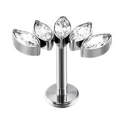 Hélix de Titanio ASTM F136 con 5 Circonitas estilo Marquise