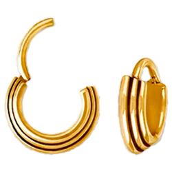 Aro Triple con Bisagra Bañado en Oro 24K