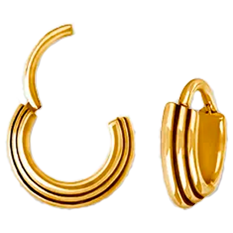 Aro Triple con Bisagra Bañado en Oro 24K