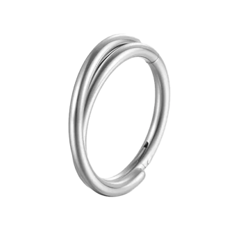 Anillo segmento doble cruzado de titanio con bisagra