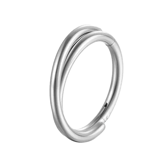 Anillo segmento doble cruzado de titanio con bisagra