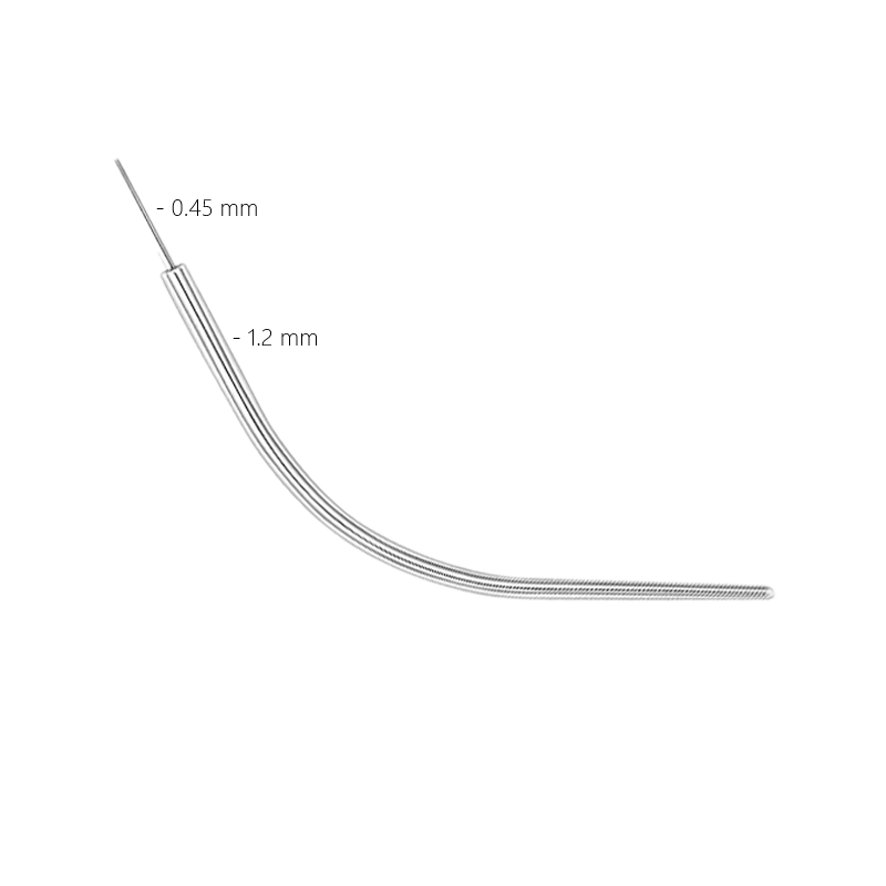 Pin de Insertion Curvado de Titanio sin Rosca