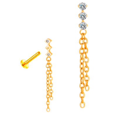 Piercing para Oreja de Titanio ASTM F136 con Circonitas Cúbicas