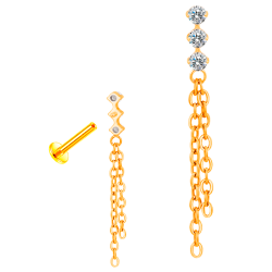 Piercing para Oreja de Titanio ASTM F136 con Circonitas Cúbicas