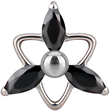 Piercing para Hélix de Titanio ASTM F136 con Rosca Interna y Circonitas Cúbicas Marquise