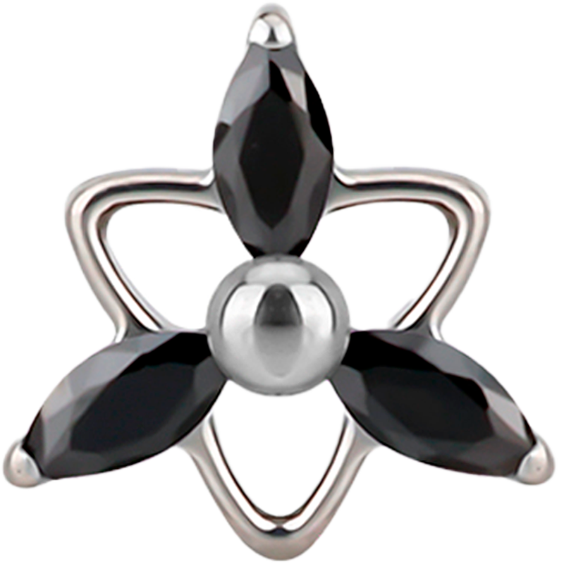 Piercing para Hélix de Titanio ASTM F136 con Rosca Interna y Circonitas Cúbicas Marquise
