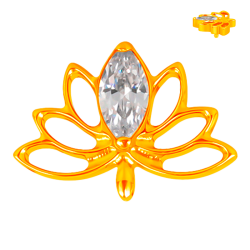 Piercing para Hélix de Titanio ASTM F136 con Circonita Cúbica Marquesa estilo Flor de Loto