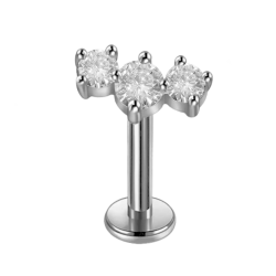 Piercing Hélix de Titanio ASTM F136 con Rosca Interna y Cristales Premium zirconia