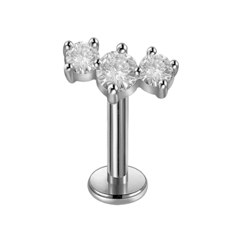 Piercing Hélix de Titanio ASTM F136 con Rosca Interna y Cristales Premium zirconia