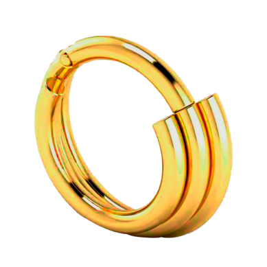 Aro Triple con Bisagra Bañado en Oro 24K