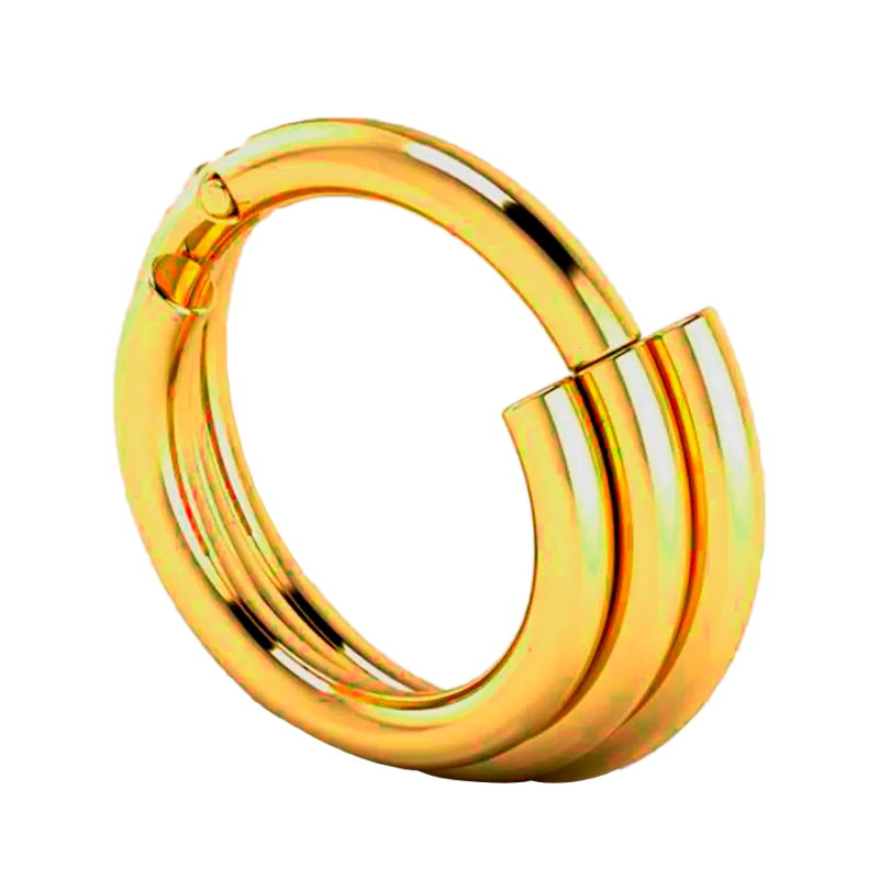 Aro Triple con Bisagra Bañado en Oro 24K