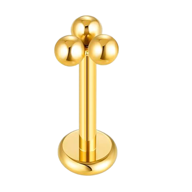 Piercing Labret de Titanio Chapado en Oro 24K