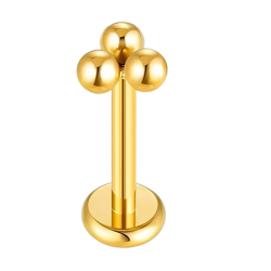 Piercing Labret de Titanio Chapado en Oro 24K