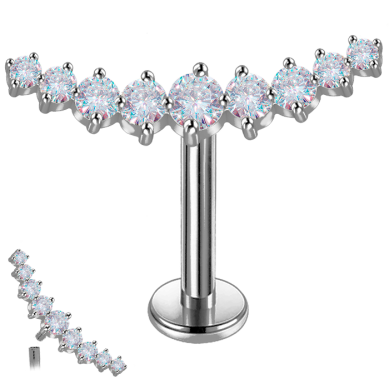 Hélix Piercing de Acero Quirúrgico con Cristales Premium Zirconia