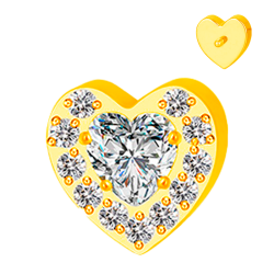 Labret estilo Corazón de Titanio ASTM F136 con Circonitas Cúbicas